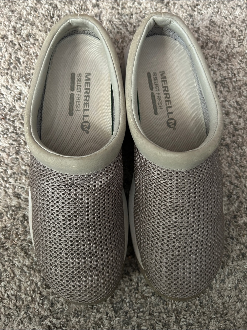 Merrell Women’s Slip-On Breathable Mesh Loafers in Taupe Gray, Size 7‎